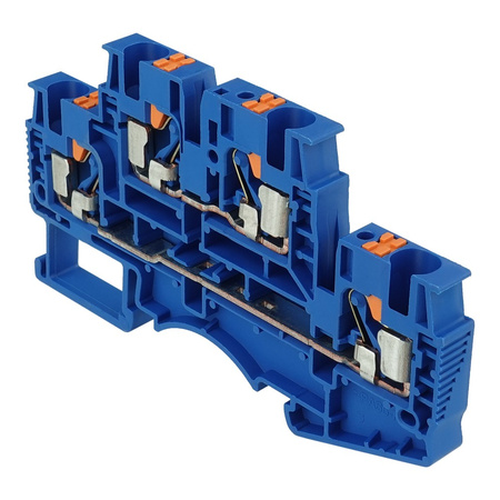 Reihenklemme 4mm2 4 Leiter Doppelstockklemme Etagenklemme Blau DSKK4-01P-12-00A(H)
