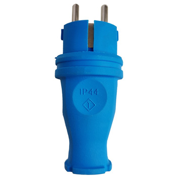 Gummistecker 16A 230V IP44 Uni-Schuko Stecker blau 3101-303-0900