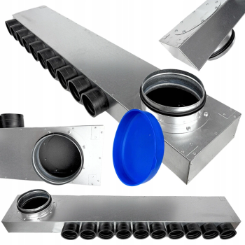 Lüftungsverteiler Verteilerkasten 10x75 Ø160 Wohnraumlüftung Luftverteiler E-KRRR-10x75/160-OC