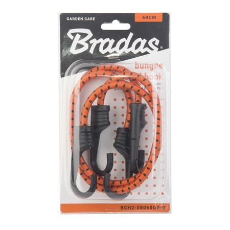 Set 2 x Spanngummi mit metall PVC Haken 0,8x60cm Bradas BCH2-08060OR-B