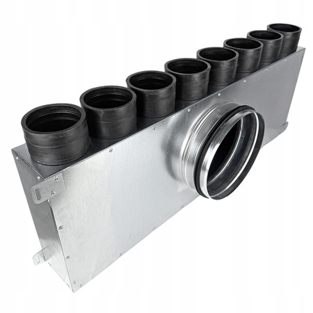 Lüftungsverteiler Verteilerkasten 8x75 Ø160 Wohnraumlüftung Luftverteiler E-KRR-8X75/160-OC (0+8+0)