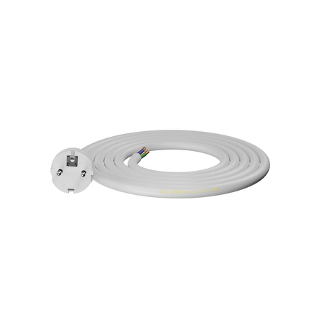 Anschlusskabel 1,5m IP44 mit geradem Stecker 250V 16A 3x2,5 mm² H05VV-F PP-40H Weiß W-98389