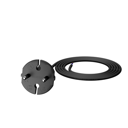 Anschlusskabel 2m mit geradem Stecker TYP E 230V 16A 2×1 mm² H05RR-F PP-21 Schwarz W-97187
