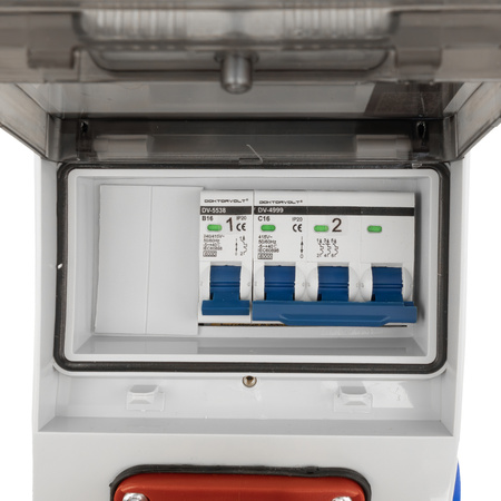 Wandverteiler XS-S 16A 2x230V IP44 Stromverteiler Komplett Verdrahtet Doktorvolt DV-5107-D