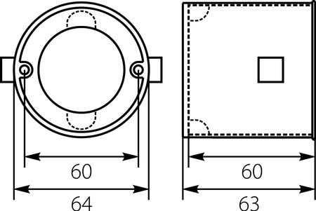 Schalterdose Unterputzdose 13.90 PKz-Ø 60 x60ep Anschließbar tiefe E-P 3609