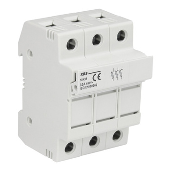 Sicherungssockel 32A 3P für Schiene TH XBS 10X38 3P