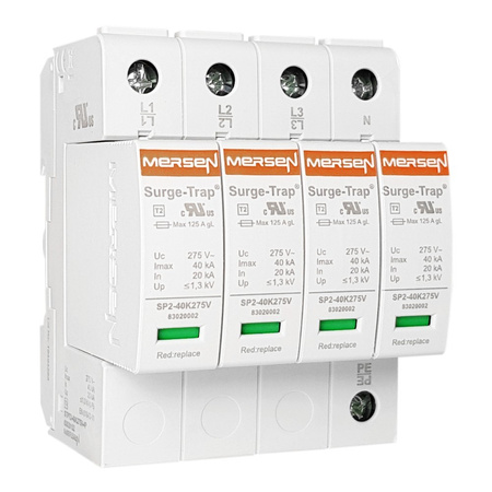 T2 AC 4P 40kA Blitzstromableiter für Photovoltaik MERSEN STPT2 STPT2-40K275V-4P
