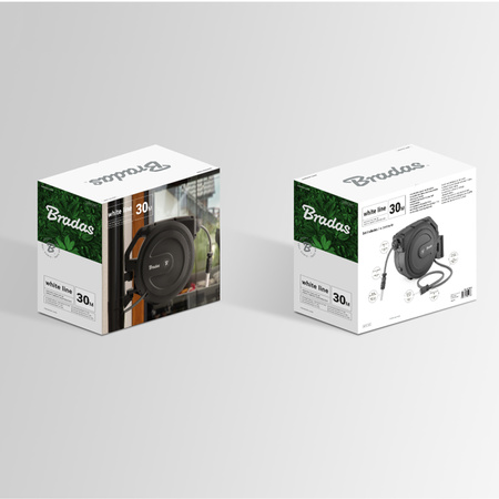 Schlauchtrommel 30m 1/2'' Schlauchbox Schlauchaufroller schwenkbar Wasserschlauchtrommel automatischer Aufroller Gartenschlauch schwarz Bradas WL-W7B30