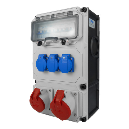 Baustromverteiler 1x32A 1x16A CEE 400V 2x16A 230V Wandverteiler LS-Schalter Schuko IP44 BALS BL89070