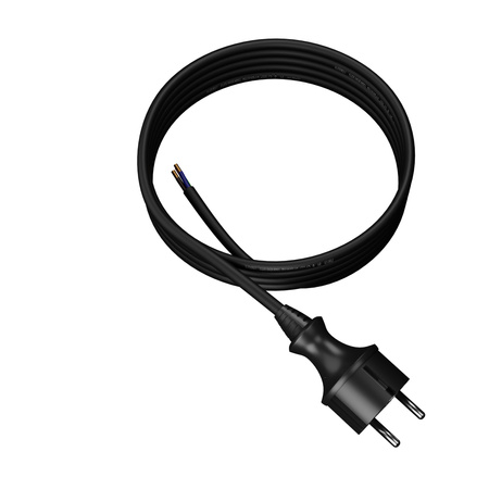 Anschlusskabel 4m IP44 mit geradem Stecker 250V 16A 3x1,5 mm² H07RN-F PP-40H Schwarz W-97214