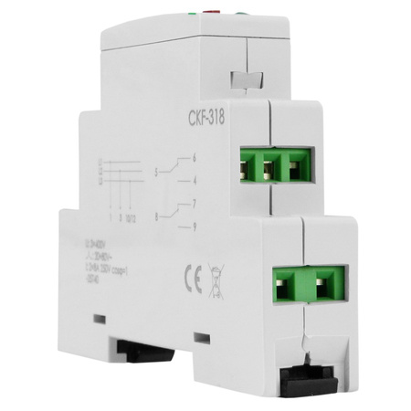 Phasenwächter Überwachungsrelais ohne N-leitung 3x400V 2x8A 40-80V F&F CKF-318