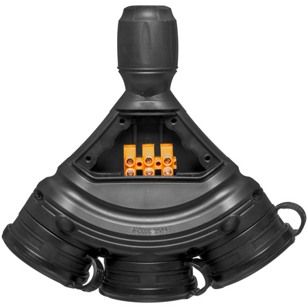 Dreifach-Steckdose Schuko IP44 3×2P+E 16A Schwarz 250V GN-X3/44S EXTREM W-01166