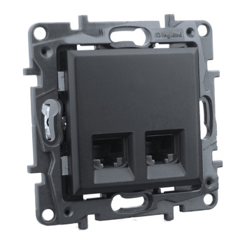 Computersteckdose 2xRJ45 CAT5e schwarz Niloe Step 863560