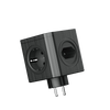 Steckdosenadapter mit 4x 230V Steckdosen und 3x USB-A Schwarz W-00358