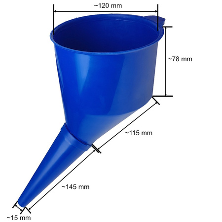 Trichter mit antistatischem Sieb abgewinkelter Einfülltrichter BLUE erleichtert das Einfüllen von Flüssigkeiten BRADAS ES10BL