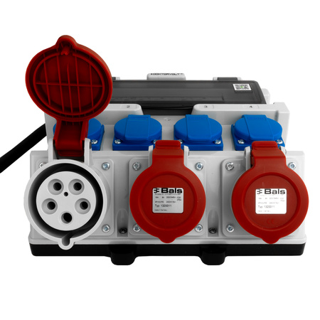 Baustromverteiler 2x16A 32A CEE 4x230V Mobilverteiler mit Griff und Kabel mit 32A CEE-Stecker Stromverteiler Doktorvolt DV-1437-F
