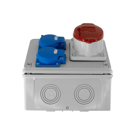 Stromverteiler 16A 2x230V CEE LS FI-Schalter Baustromverteiler Schuko Walther Werke 6920117