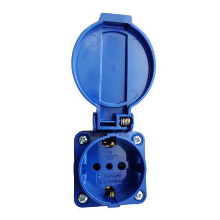 Marlanvil CEE Camping Adapter mit Stecker 16A auf 16A 250V Steckdose Schuko Stromadapter IP44 6.8216.S