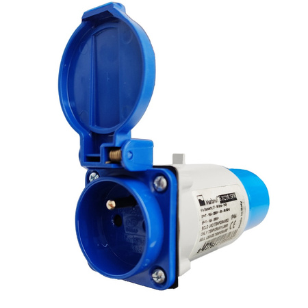 Marlanvil CEE Camping Adapter mit Stecker 16A auf 16A 250V Steckdose franz. Standard Stromadapter IP44 6.8216.SFR