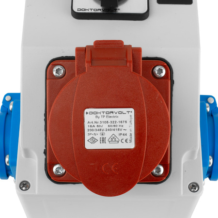 Wandverteiler 16A 2x230V mit Nockenschalter IP44 Stromverteiler Komplett Verdrahtet Doktorvolt DV-5220-D