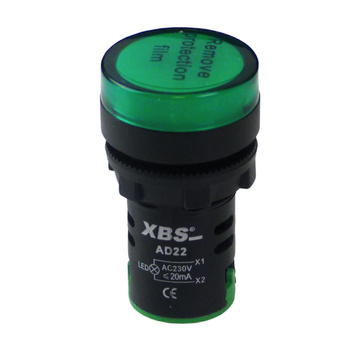 XBS grün LED Leuchtmelder Kontrolleuchte Signal- Lampe Licht 22mm 230V AD22-GREEN230 2309