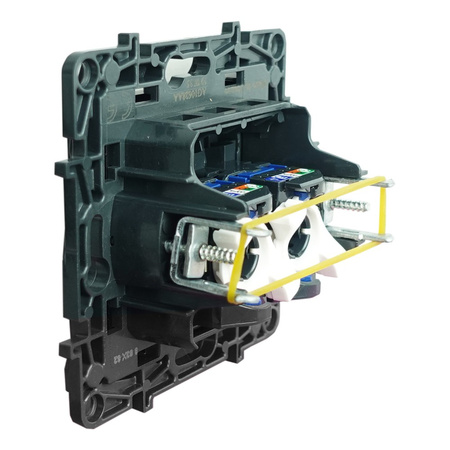 Computersteckdose 2xRJ45 CAT6 FTP schwarz Niloe Step 863562