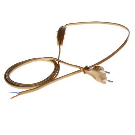 Anschlusskabel mit Schalter PWK-11 1,5 m 2x0,75 mm² mit Flachstecker 250V 16A Gold W-99708