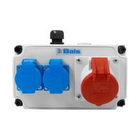 Baustromverteiler 2x16A 230V Schuko 1x16A CEE IP44 BALS ohne Sicherungen BL89004