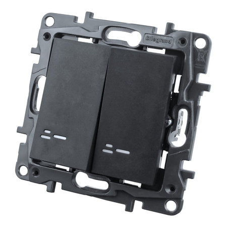 Doppelschalter beleuchtet schwarz Niloe Step 863515