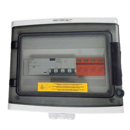 Doktorvolt Solar Anschlusskasten Photovoltaik AC SIEMENS 3P B25A 25A 300mA Überspannungsschutz T2 DV-0751-FOT