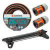 Gardena Set Gartenbewässerung Gartenschaluch 25m 3/4" 25 bar + 2x Schlauchverbinder + Rasensprenger AquaZoom L 350 m² DVZ-0005