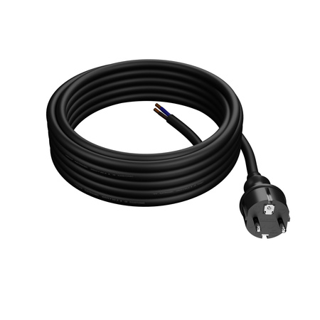 Anschlusskabel 5m IP44 mit geradem Stecker 250V 16A 3x2,5 mm² H05RR-F PP-40H Schwarz W-97279