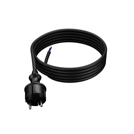 Anschlusskabel 3m IP44 mit geradem Stecker 250V 16A 2x1,5 mm² H07RN-F PP-40H Schwarz W-97198