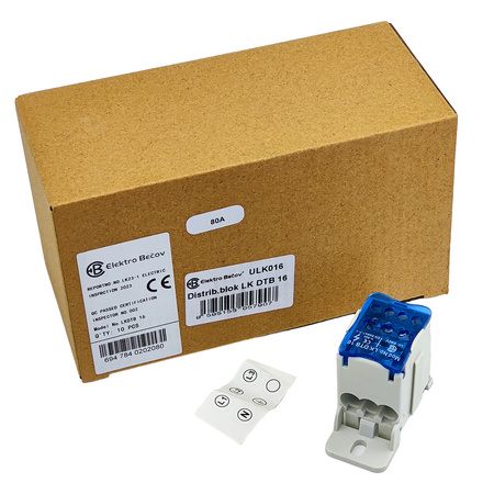Verteilerblock LK DTB 16 Klemmblöcke mit Schraubanschluss Verteilung Block Elektro Becov ULK016