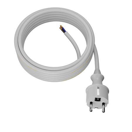 Anschlusskabel 4m IP44 mit geradem Stecker 250V 16A 3x1,5 mm² H05VV-F PP-40H Weiß W-98385