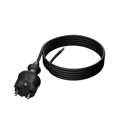 Anschlusskabel 3m IP44 mit geradem Stecker 250V 16A 3x1 mm² H05RR-F PP-40H Schwarz W-97266
