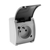 Aufputzsteckdosen IP44 Steckdose französisch System mit Klappdeckel grau 161-08-DRV