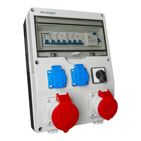 Baustromverteiler Stromverteiler ECO-S/FI 32A/5P 16A/5P 2x230V Doktorvolt DV-7938-F