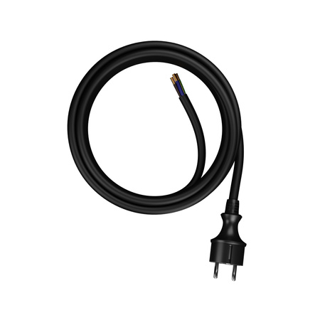 Anschlusskabel 4,5m IP44 mit geradem Stecker 250V 16A 3x2,5 mm² H05RR-F PP-40H Schwarz W-97278