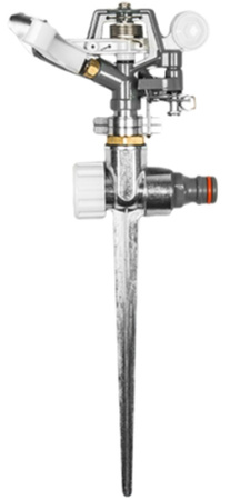 Kreisregner 539m² mit Metall Erdspieß Gartensprenger Sektorenregner WHITE LINE BRADAS WL-Z30