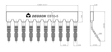 Einlegebrücke Steckbrücke Querverbinder EB 10-5 für PC2.5 Reihenklemmen DGN EB10-5-11-00A(H)