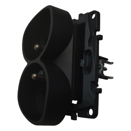Doppelsteckdose mit Erdung 2x 2P+E franz. System schwarz Niloe Step Legrand 863532