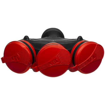 Tragbarer Verteiler Schwarz-Rot R-X3/44S IP44 3×2P+E 16A 250V Schuko W-01160