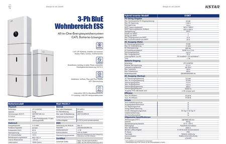 Komplettset Hybrid-System 10kW BluE KStar E10KT Wechselrichter 3-phasig Batteriespeicher mit Solarmodule DV-1468-PV-SET