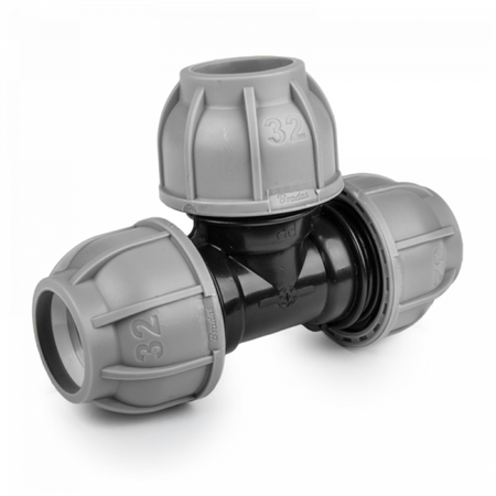 PE-T-Stück für Schlauchrohre verschraubt 25mm DSRA10T25