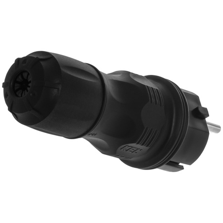 Zerlegbarer gerader Stecker WT-54 IP54 2P+E 16A 250V Uni-Schuko schwarz W-97446