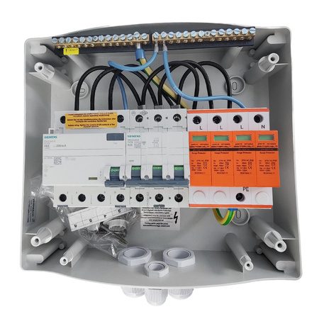 Doktorvolt Solar Anschlusskasten Photovoltaik AC SIEMENS 3P B25A 25A 300mA Überspannungsschutz T2 0751