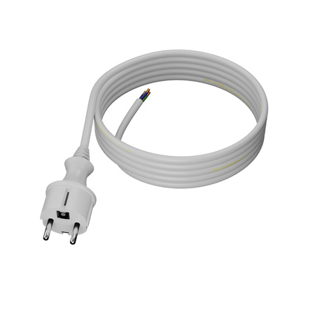Anschlusskabel 3m IP44 mit geradem Stecker 250V 16A 3x1,5 mm² H05VV-F PP-40H Weiß W-98383