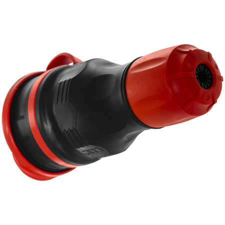 Tragbare zerlegbar Steckdose 230V Schuko IP44 mit Klappe Schwarz-Rot W-01148