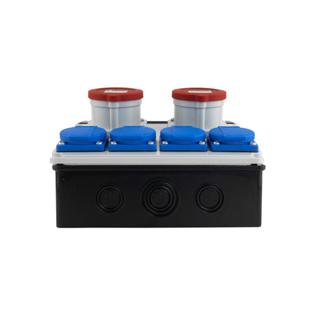 Baustromverteiler 2x16A 4x230V JUN ohne Sicherungen Steckdosen Bals DOKTORVOLT DV-6863-F